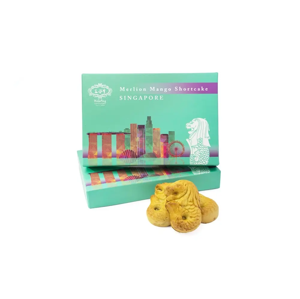 Dolce delizioso sapore di Mango Singapore dessert pronti da mangiare frolla di Mango Merlion fresco con confezione da 3 pz/scatola