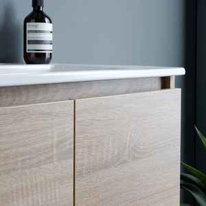 Meubles-lavabos de salle de bain 60 cm, composition 2 portes avec lavabo Belize 60x80 et miroir - Product Image 4