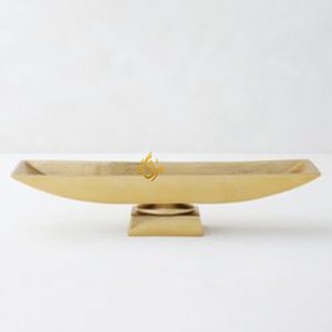 Bol de service alimentaire traditionnel en métal poli miroir brillant et en matériau noir avec support en aluminium plaqué or Japonais attrayant - Product Image 5