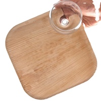 Assiettes à vin carrées en feuille d'arec naturelle de 8 pouces, de qualité export, dernier design, robustes, écologiques, solution de service pour salades et fruits
