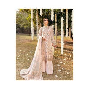 Vestido de gasa de 2 piezas de diseño pakistaní de lujo de algodón Salwar Kameez para Mujeres para la colección Mehndi Wear y Fancy Suits - Product Image 1