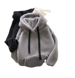 2025 Otoño Invierno ropa dulce cálido suave con capucha manga larga Casual sudaderas con capucha hombres algodón sólido sudadera con logotipo personalizado - Product Image 2