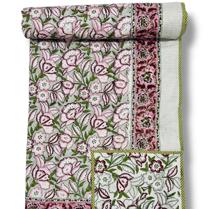 Beautiful Luxury Cotton <b>Quilted</b> <b>Quilt</b> Hand Block Printed Floral Design Washable for Home <b>Bedding</b> Decor Hotel Colorful Floral - Product Image 1