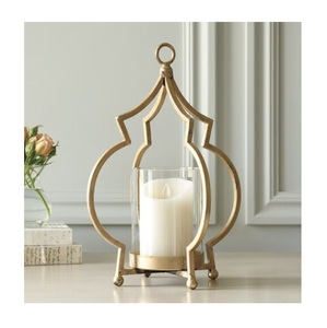 Farol de hierro y vidrio para decoración de jardín, vela de Metal hecha a mano para decoración del hogar - Product Image 6