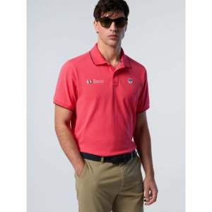 Polo da Uomo di Alta Qualità Traspirante con Ricamo Solido e Colletto a Righe a Contrasto - North Sails AC38 - Product Image 4