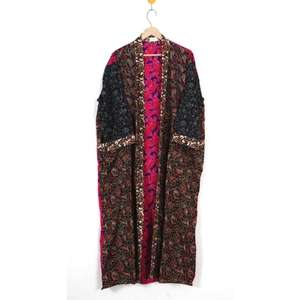 Vêtements de plage pour femmes Kimono en soie sexy Saree en soie vintage pour femmes Kimono décontracté Hippie Sari Chemise de nuit bohème - Product Image 2