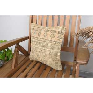 หมอนผ้าขนแกะสีเบจถักลายแคนธา14x14นิ้วสไตล์วินเทจผ้าหนานุ่มสำหรับใช้บนพื้น - Product Image 3