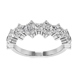 Diamant de laboratoire certifié IGI, 1,50 carat, clarté VS1, couleur F, taille brillant rond, demi-alliances en or blanc 14 carats - Product Image 3