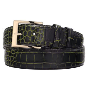 Ceinture en cuir véritable pour homme, boucle en métal, cuir vert, ceinture de créateur personnalisée, ceinture en cuir de vache, 2026 - Product Image 4