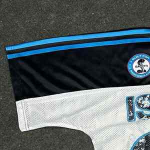 T-shirt de maillot de football en maille surdimensionnée à manches courtes pour hommes, chemises en maille de football rétro avec coupe carrée - Product Image 3