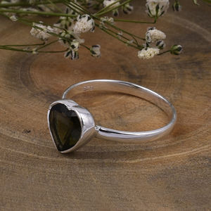 แหวนควอตซ์925สเตอร์ลิงรูปหัวใจคลาสสิก7.5ขนาดสำหรับผู้ชายและผู้หญิง - Product Image 3