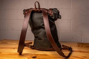 Leather Canvas Luxury <b>Backpack</b> Stylish Vintage Travel School Laptop Factory Wholesale Lightweight Eco-Friendly Large Capacity - Product Image 3