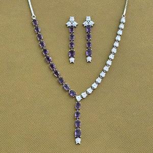 Collar de circonita cúbica clásica de exportador de joyería de moda india chapado en rodio - Product Image 6