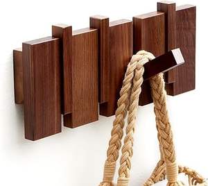 Cintre en bois massif pour placards et chambres d'hôtel haut de gamme – Cintre en bois avec barre antidérapante pour pantalons, serviettes et accessoires - Product Image 2