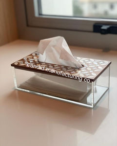 Boîte à mouchoirs en résine incrustée d'os étui à mouchoirs disponible à bas prix Giveaway gits d'Inde - Product Image 2