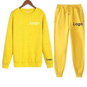 Custom Unisex Eco-Friendly Crew Neck Pullover <b>Hoodie</b> Sweat Suit Set with Custom Logo Quick Dry & <b>Lightweight</b> - Product Image 1