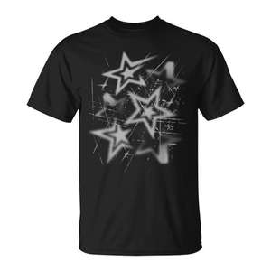 Camiseta Gráfica Vintage Cyber de los 2000s con Diseño de Estrellas Grunge Y2K, Camiseta Promocional con Diseño Gráfico Vintage Cyber de los 2000s - Product Image 1