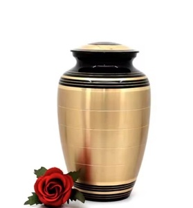 Urna de cremación de aluminio grande de último diseño para cenizas humanas de adultos Urnas de precio bajo de diseño único pulido plateado a granel - Product Image 3