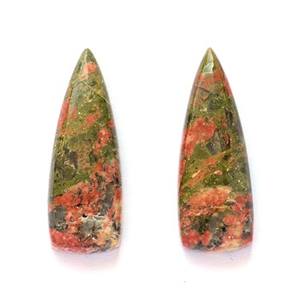 Alta calidad 10x30mm Natural Unakite cabujón alto pulido largo trillón forma Flatback cuarzo piedra preciosa fabricación de joyas sueltas - Product Image 4