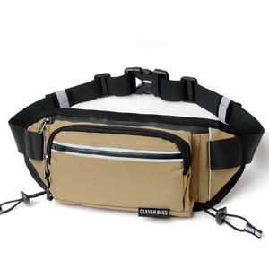 Sac banane unisexe en nylon de 5 pouces avec fermeture éclair, imperméable, pour le sport, avec décorations de patchs, idéal pour les voyages en extérieur - Product Image 5