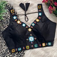 Navratri Special Mono Silk With Mirror Work Blouse Fabricant et fournisseur de Surat au taux le plus bas