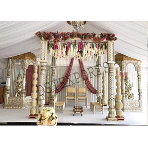 Impresionante Mandap de Boda Tradicional de Sri Lanka, Decoración de Fibra Blanca, Mandap Único para Eventos de Boda Hindúes, Mandap Melbourn - Product Image 1