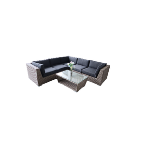 PRSF-092 moderne luxe Double canapé ensemble teck jardin rotin osier tissage pour hôtels villas extérieur patio arrière-cour salle à manger - Product Image 1