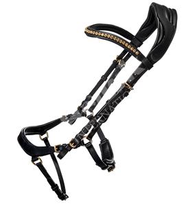 Vente en gros de dernier modèle Bride de cheval en cuir noir avec casque anatomique en strass Couture fantaisie Équitation Prix compétitif - Product Image 5