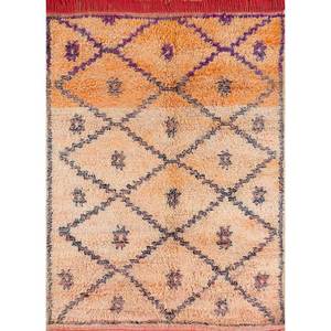 Alfombras de Lana Anudadas a Mano Nuray, Diseño Geométrico Abstracto Rojo Naranja para Entrada, Pasillo, Tamaño Rectangular 9x12, Modelo Pae-4615 - Product Image 1