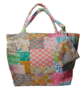 Lowellcraft, fabricante indio, ecológico, impreso Digital, tela surtida, lona, bolso de playa para mujer, cierre de cremallera, cuerda de algodón - Product Image 3