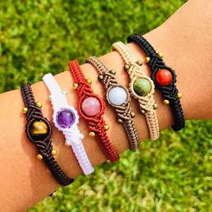 Pulsera de Piedras Preciosas Mixtas de 20 a 25 mm, Chapada en Oro, Estilo Vintage, Precio al por Mayor y HOC, Regalo de Boda Personalizado - Product Image 2