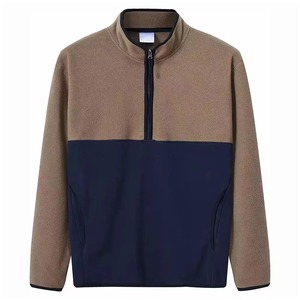 Sweat-shirt à demi-zip personnalisé pour homme avec poches latérales, veste coupe-vent en molleton de coton en gros, tailles plus grandes disponibles - Product Image 6