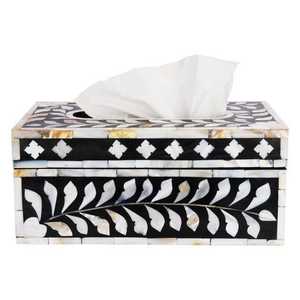 Hot Sale Luxury Customized Shape Wooden Tissue <b>Dispenser</b> Mother Pearl Bone Inlay <b>Napkin</b> Holder Tabletop Tissue Box - Product Image 2
