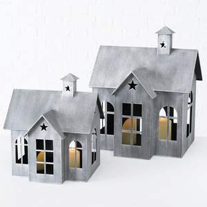 Lanterne de maison en métal argenté galvanisé à la vente, avec découpes en forme d'étoile, lanterne décorative pour la maison, le dessus de table et la décoration des fêtes, nouveauté - Product Image 4