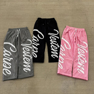 Men's High Quality Loose Nylon Sweatpants Custom Logo Drawstring Pockets Waterproof Streetwear <b>Stacked</b> Casual Digital Print - Product Image 1