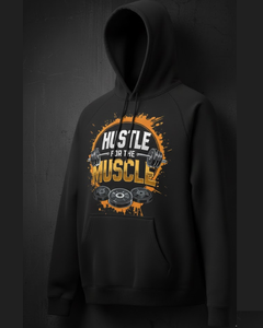 Nouveauté 2024 Sweat à capuche pour homme en molleton de coton noir de qualité supérieure, surdimensionné, pour la salle de sport, entraînement, sweat-shirt de haute densité, Hustle - Product Image 4