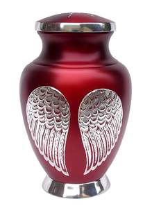 Urnes funéraires en métal rouge écologiques au design élégant pour cendres humaines, urne de crémation pour adultes, urnes commémoratives faites à la main - Product Image 6