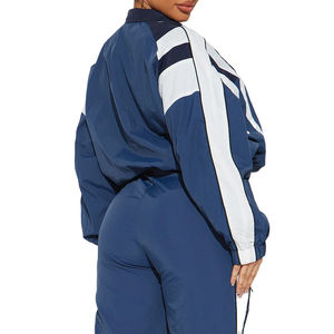 2025 Winter Fashion Oversize Workout Sweat <b>Suit</b> Set Long Sleeve Waterproof Windbreaker <b>Jackets</b> and Pants Hot Selling - Product Image 4