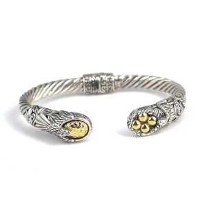 Pulsera de tenis de plata de ley 925 con ribete de oro de 18 quilates, chapado en rodio y diseño de alas con detalles de diamantes - Product Image 4