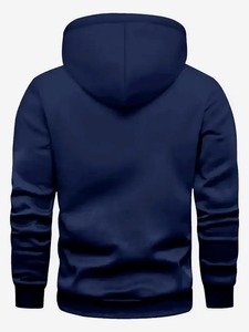 100% poliéster ropa de calle americana Casual pulóver sudaderas con capucha patrón sólido Sudadera con capucha diseño de bolsillo - Product Image 2