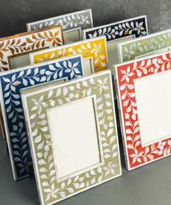 Cadre photo en bois de taille personnalisée de meilleure qualité avec incrustation de nacre verte décoration MOP - Product Image 3