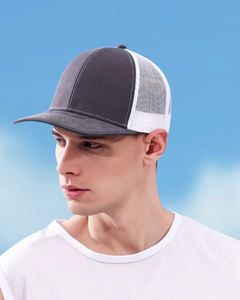 Casquettes de camionneur en toile unisexes à 5 panneaux avec logo personnalisé de haute qualité Casquettes d'équipes sportives de baseball et de football de style rayé respirantes - Product Image 2