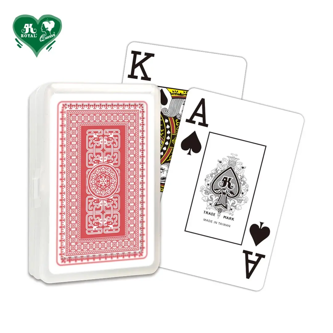 Kartu permainan ukuran jembatan plastik putih indeks Jumbo RTS 0.25 kartu Poker