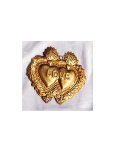 Coeur sacré fini par coeur de conception de fleur en métal d'or pour catholique et le cadeau - Product Image 2