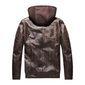 2025 vente directe d'usine vêtements hommes veste en cuir sur mesure veste en cuir quantité minimale de commande bas à capuche veste en cuir - Product Image 3