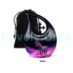 Gran oferta, calidad Premium, puesta de sol, cebra, gota de lágrima, cremación, urna para adultos, gota decorativa, urna cruzada para cenizas con bolsa de terciopelo gratis - Product Image 2