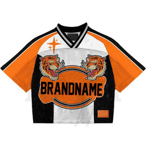 Nouveau maillot de football américain à motif surdimensionné Streetwear personnalisé pour hommes chemises rétro à col en V à motif brodé pour toutes les tailles - Product Image 4