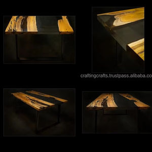 Handmade <b>Epoxy</b> <b>Resin</b> and Solid <b>Epoxy</b> <b>Resin</b> River <b>Table</b> Natural Solid Wood Large Plate Tea <b>Table</b> <b>for</b> Home Party - Product Image 1