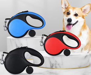 Correa Retráctil de Dos Colores Azul y Negro de 8 Metros con Dispensador de Bolsas para Excrementos - Product Image 2