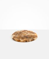 Plateau rond en pierre de travertin beige, plateau de service, aspect marbre naturel, plateau décoratif, plateau à fromage, vaisselle de luxe